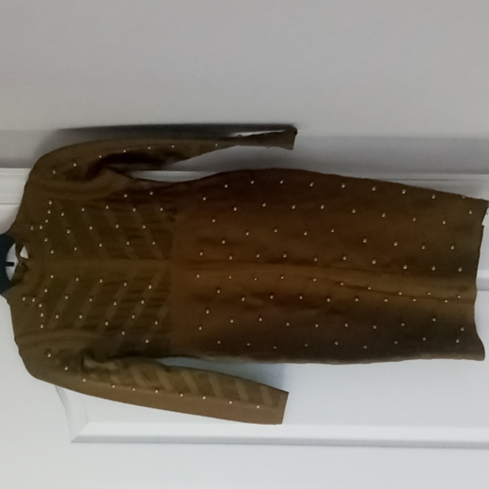 Bellabarnette khaki green bandage dress small